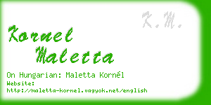kornel maletta business card